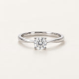ANILLO SOLITARIO BANDA AFILADA CON DIAMANTE 0.45 QUILATES