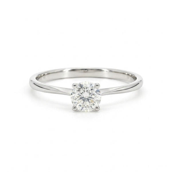 ANILLO SOLITARIO BANDA AFILADA CON DIAMANTE 0.45 QUILATES