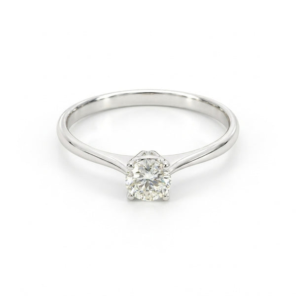 ANILLO SOLITARIO BANDA AFILADA CON DIAMANTE 0.45 QUILATES