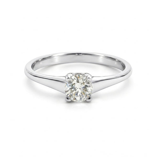ANILLO SOLITARIO BANDA TRIANGULAR CON DIAMANTE 0.40 QUILATES