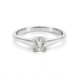 ANILLO SOLITARIO BANDA TRIANGULAR CON DIAMANTE 0.40 QUILATES