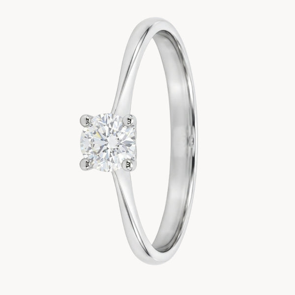ANILLO SOLITARIO BANDA AFILADA CON DIAMANTE 0.25 QUILATES