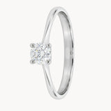 ANILLO SOLITARIO BANDA AFILADA CON DIAMANTE 0.25 QUILATES