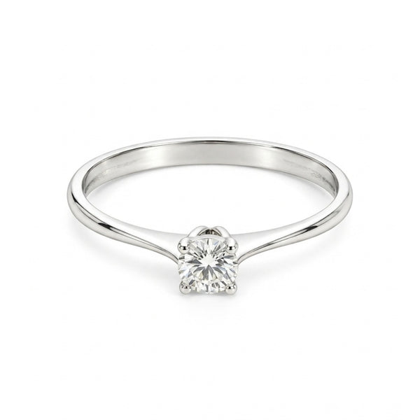 ANILLO SOLITARIO BANDA AFILADA CON DIAMANTE 0.25 QUILATES