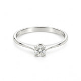 ANILLO SOLITARIO BANDA AFILADA CON DIAMANTE 0.25 QUILATES