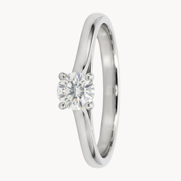 ANILLO SOLITARIO HENDIDURAS CON DIAMANTE 0.32 QUILATES