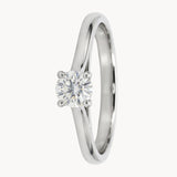 ANILLO SOLITARIO HENDIDURAS CON DIAMANTE 0.32 QUILATES