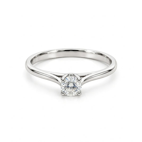 ANILLO SOLITARIO HENDIDURAS CON DIAMANTE 0.32 QUILATES