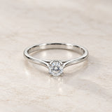 ANILLO SOLITARIO HENDIDURAS CON DIAMANTE 0.32 QUILATES