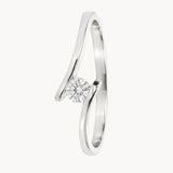 Crossover band solitaire ring with a 0.12-carat diamond