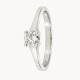 Triangular band solitaire ring with a 0.32-carat diamond