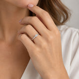 Triangular band solitaire ring with a 0.32-carat diamond