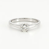 Triangular band solitaire ring with a 0.32-carat diamond