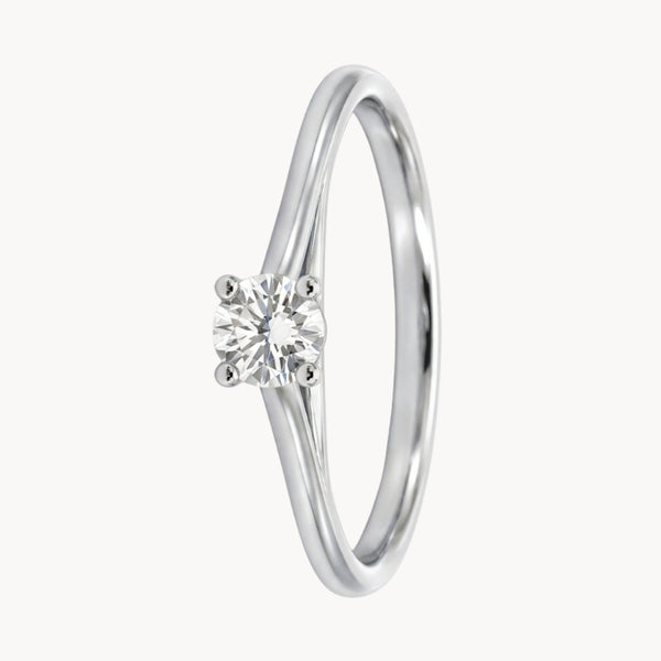 ANILLO SOLITARIO HENDIDURAS CON DIAMANTE 0.21 QUILATES