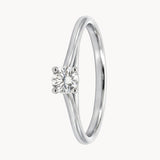 ANILLO SOLITARIO HENDIDURAS CON DIAMANTE 0.21 QUILATES