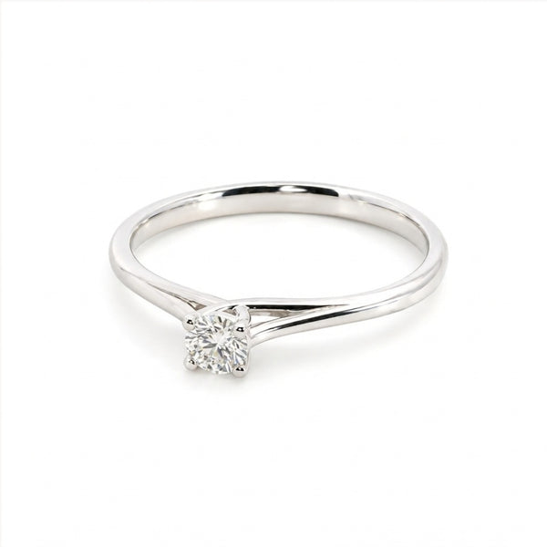 ANILLO SOLITARIO HENDIDURAS CON DIAMANTE 0.21 QUILATES