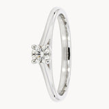 ANILLO SOLITARIO HENDIDURAS ABIERTAS CON DIAMANTE 0.23 QUILATES