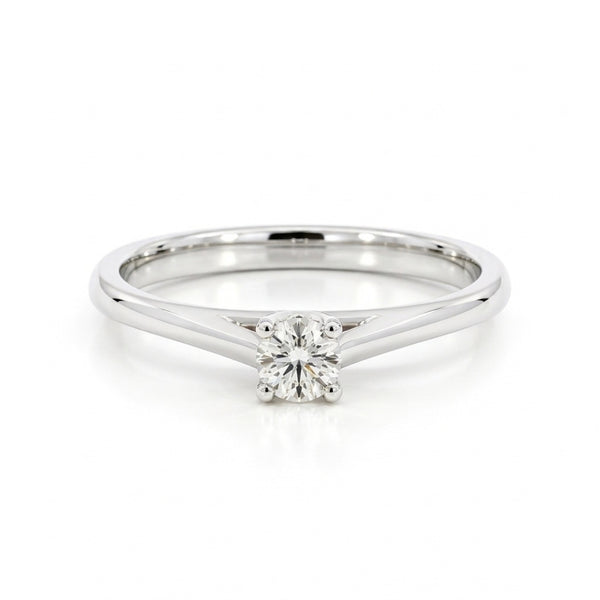 ANILLO SOLITARIO HENDIDURAS ABIERTAS CON DIAMANTE 0.23 QUILATES