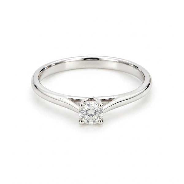 ANILLO SOLITARIO HENDIDURAS ABIERTAS CON DIAMANTE 0.23 QUILATES