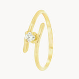ANILLO SOLITARIO CRUZADO CON DIAMANTE 0.10 QUILATES NOLA