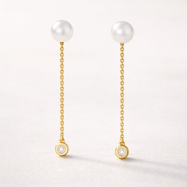 PENDIENTES PERLA Y DIAMANTE SERENA