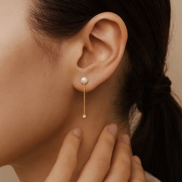 PENDIENTES PERLA Y DIAMANTE SERENA