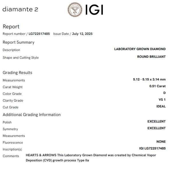 PENDIENTES DIAMANTES CREADOS 1.020 QUILATES CERTIFICADO IGI