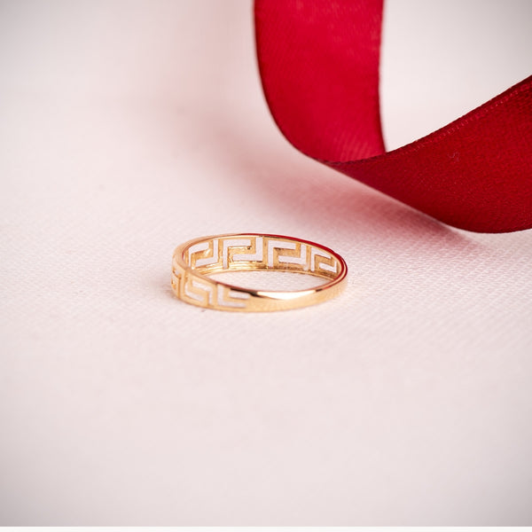 Greek Key Band Ring