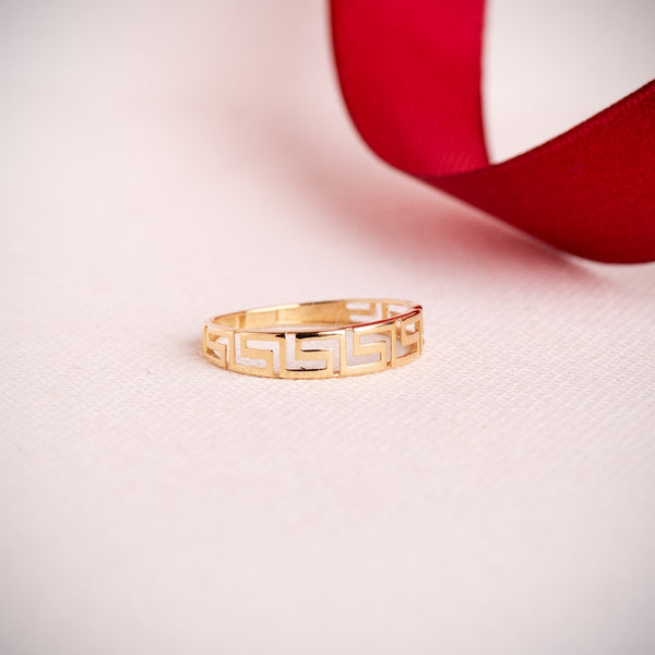 Greek Key Band Ring