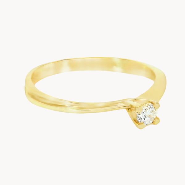 ANILLO SOLITARIO CUATRO GARRAS CON DIAMANTE 0.10 QUILATES LINNIE