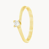 ANILLO SOLITARIO CUATRO GARRAS CON DIAMANTE 0.10 QUILATES LINNIE