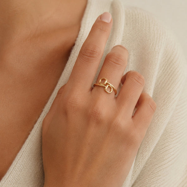 ANILLO DOBLE ANILLA ENLAZADA