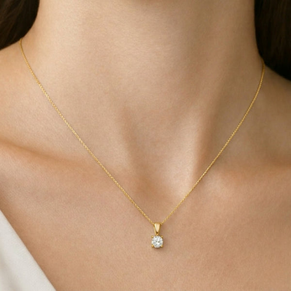 COLGANTE CON DIAMANTE GARRAS 0.40 QUILATES PUNTO DE LUZ CERTIFICADO IGI