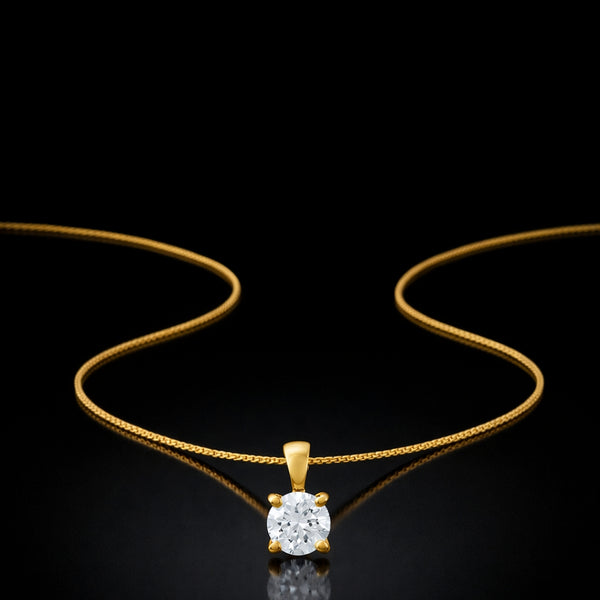 COLGANTE CON DIAMANTE GARRAS 0.40 QUILATES PUNTO DE LUZ CERTIFICADO IGI