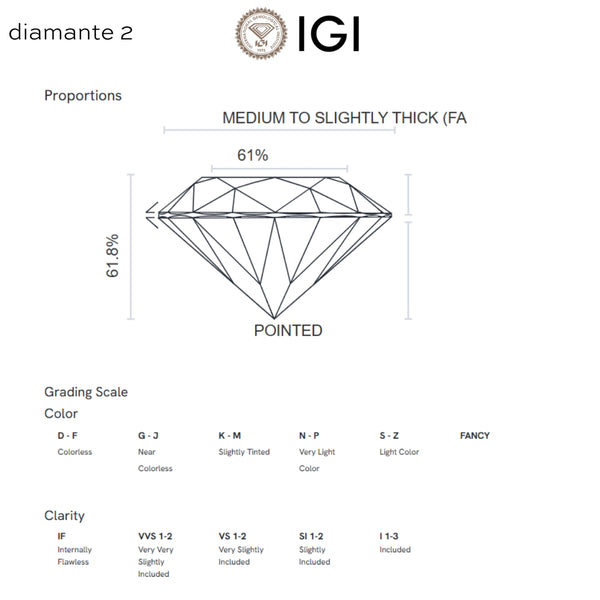 PENDIENTES DIAMANTES CREADOS 2.060 QUILATES CERTIFICADO IGI