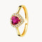 RUBY HEART RING WITH ZIRCONIA ETEL