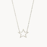 Colgante Oro blanco 18kt estrella con diamantes Perle