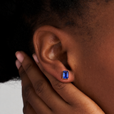 EMERALD-CUT SAPPHIRE EARRINGS
