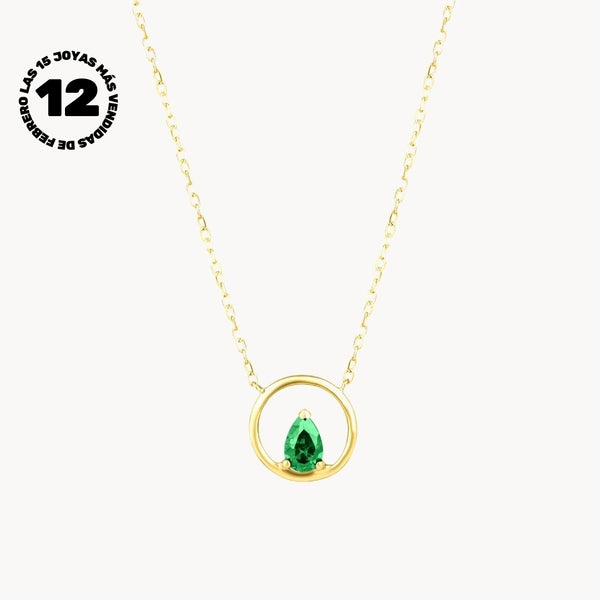 HOOP PENDANT WITH GREEN ZIRCONIA TEMIS