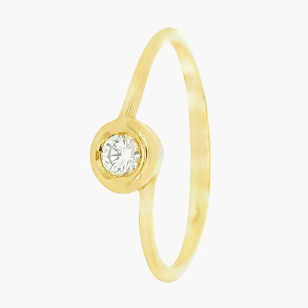 ANILLO SOLITARIO CHATON CON DIAMANTE 0.10 QUILATES JODENE