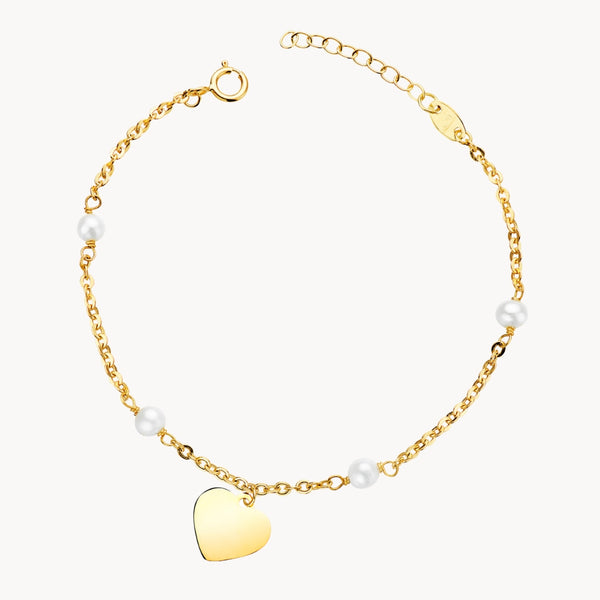 PULSERA CORAZON CON PERLAS LIZ