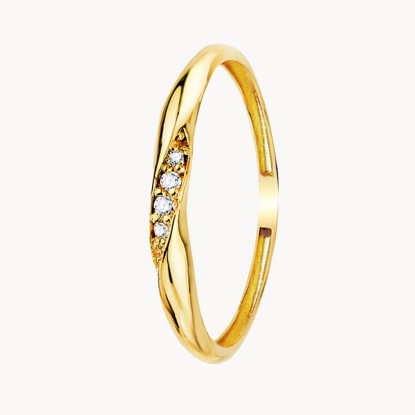BRAIDED RING WITH LAB-GROWN DIAMONDS