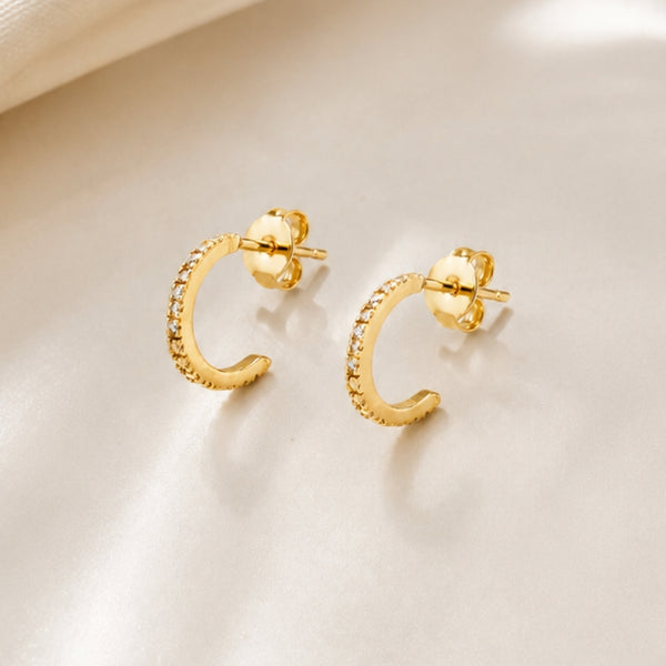 PENDIENTES AROS ABIERTOS CON DIAMANTES