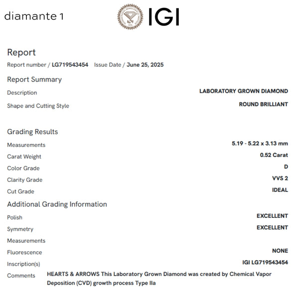 PENDIENTES DIAMANTES CREADOS 1.040 QUILATES CERTIFICADO IGI