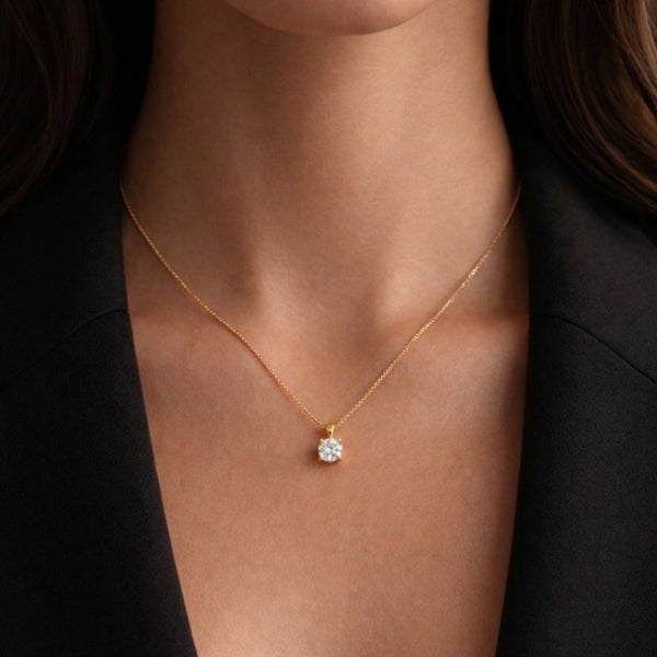 COLGANTE CON DIAMANTE GARRAS 0.50 QUILATES PUNTO DE LUZ CERTIFICADO IGI