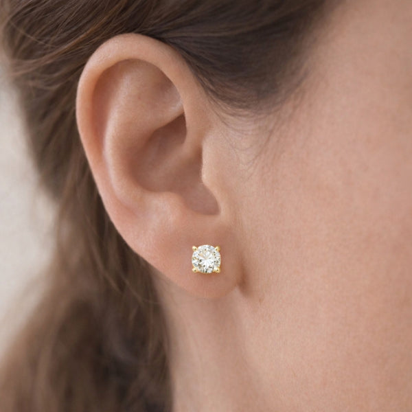 PENDIENTES CON DIAMANTE GARRAS 1.00 QUILATE PUNTO DE LUZ CERTIFICADO IGI