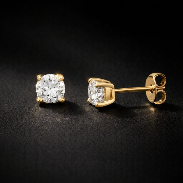 PENDIENTES CON DIAMANTE GARRAS 1.00 QUILATE PUNTO DE LUZ CERTIFICADO IGI