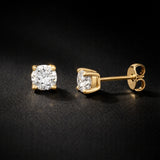 PENDIENTES CON DIAMANTE GARRAS 1.00 QUILATE PUNTO DE LUZ CERTIFICADO IGI