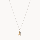 TWO-TONE LEAF PENDANT WITH NATURAL DIAMOND