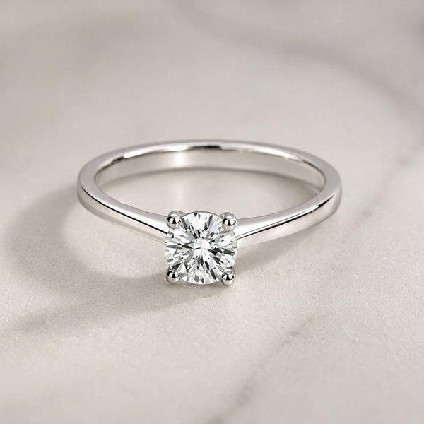 ANILLO SOLITARIO DIAMANTE CREADO 0.50 QUILATES CERTIFICADO IGI